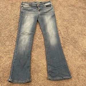 Blue boot-cut jeans